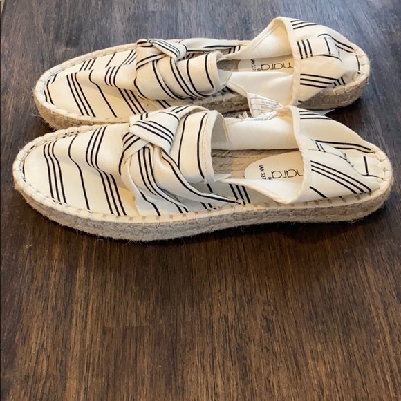 NWT Boho Striped Espadrille Flats Size 8 - Picture 2 of 3